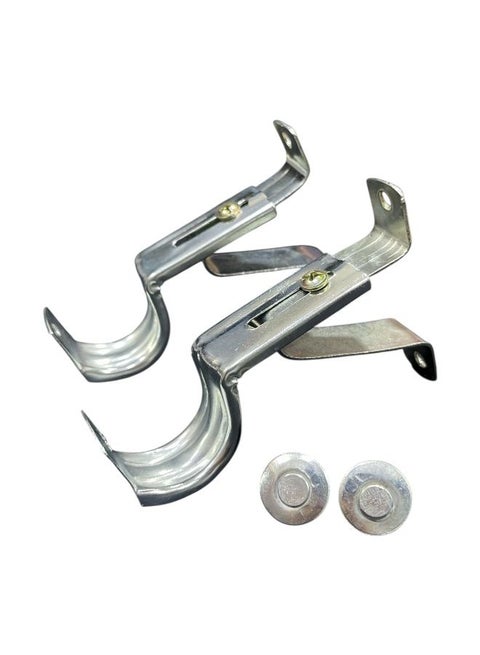 Metal Curtain Brackets Set Silver - 8.5 cm
